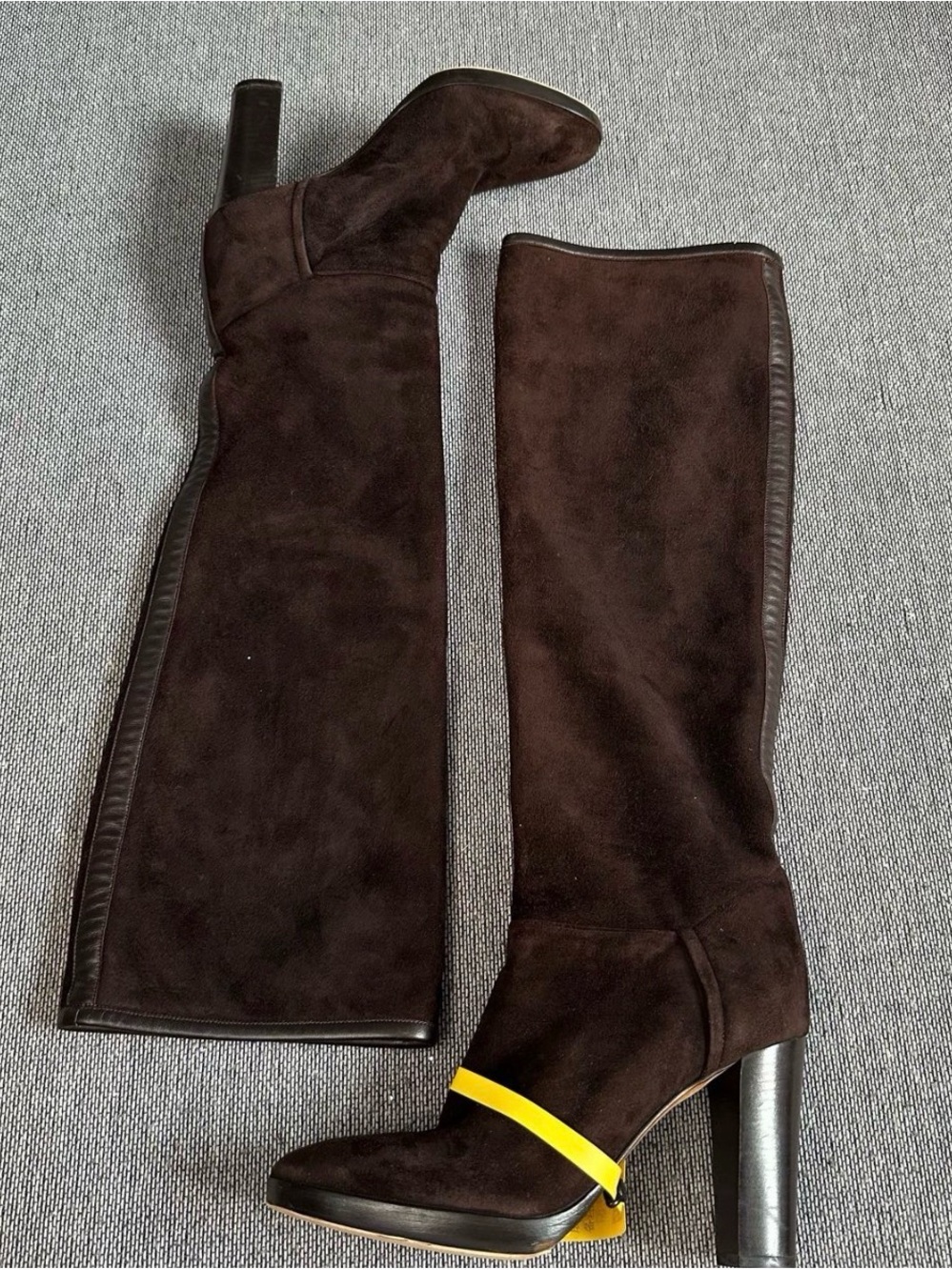 Loro Piana Dark Brown Suede Over-the-Knee Boot - Picture 2 of 5